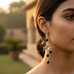 Load image into Gallery viewer, 925 Silver Amethyst &amp; Black Onyx Drop Earrings for Women
