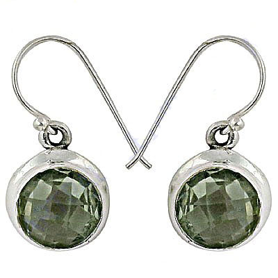 925 Silver Green Amethyst Drop Earrings for Women | Gift