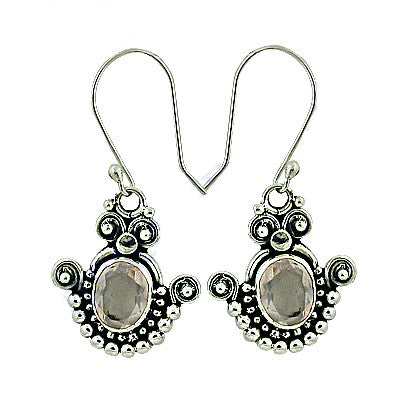 925 Silver Rose Quartz Earrings for Women | Dangle Earrings