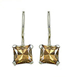 将图像加载到图库查看器中， Silver Princess Cut Topaz Drop Earrings for Women | Gift
