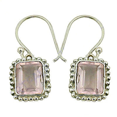 925 Silver Rose Quartz Earrings for Women | Dangle Earrings
