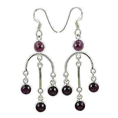 925 Silver Garnet Drop Earrings for Women | Dangle Earrings