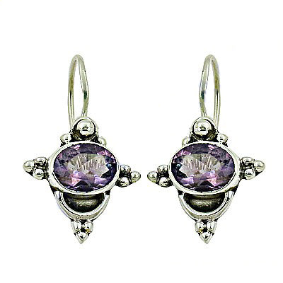 925 silver amethyst drop earrings | women's jewelry gift