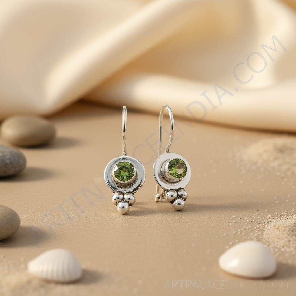 925 Silver Peridot Earrings for Women | Dangle Drop Earrings