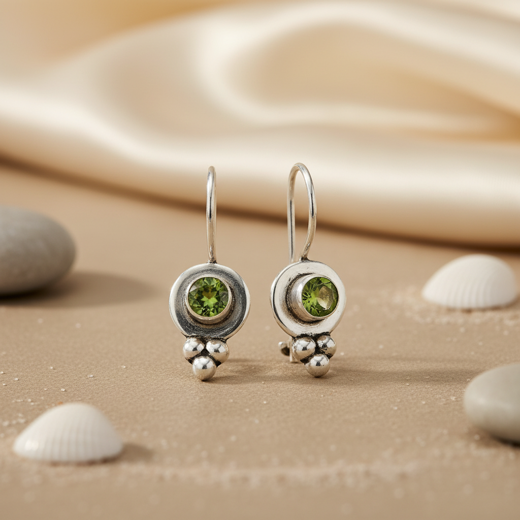 925 Silver Peridot Earrings for Women | Dangle Drop Earrings