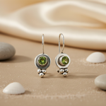 将图像加载到图库查看器中， 925 Silver Peridot Earrings for Women | Dangle Drop Earrings
