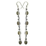 Load image into Gallery viewer, 925 Silver Long Drop Earrings with Gemstones | Women's Jewelry
