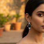 Load image into Gallery viewer, Pendientes de plata 925 con piedra azul para mujer | Pendientes colgantes
