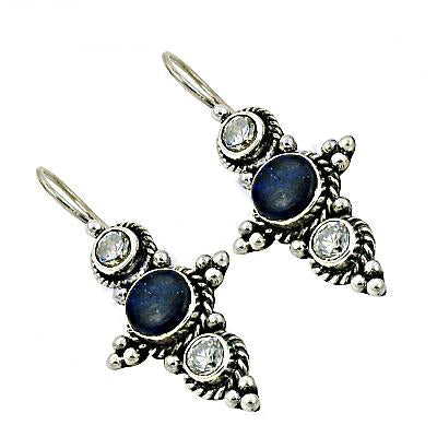 925 Silver Blue Stone Earrings for Women | Dangle Earrings