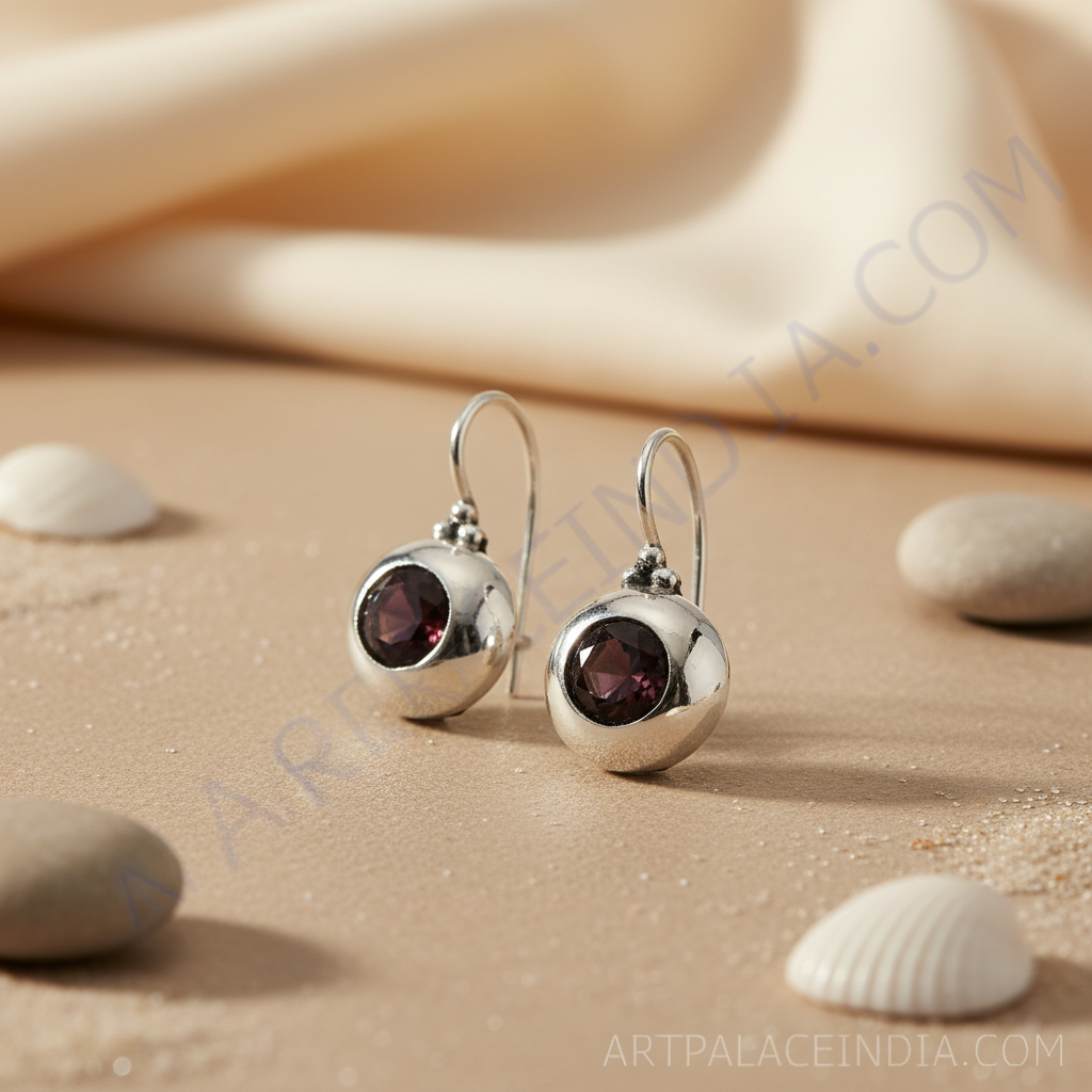 925 Silver Ruby Drop Earrings for Women | Gemstone Jewelry