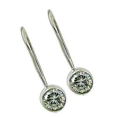 Silver Dangle Drop Earrings with Clear CZ | Women's Jewelry Gift