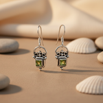 将图像加载到图库查看器中， 925 Silver Peridot Drop Earrings for Women | Green Gemstone Jewelry
