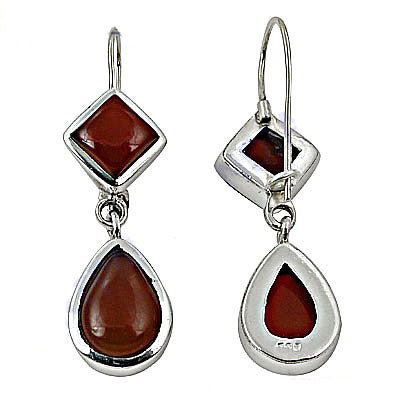 925 Silver Carnelian Drop Earrings for Women | Gemstone Jewelry