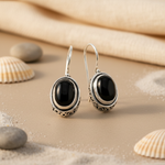 Load image into Gallery viewer, 925 Silver Black Onyx Earrings for Women | Dangle Earrings

