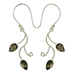 将图像加载到图库查看器中， 925 Silver Smoky Quartz Earrings for Women | Leaf Design
