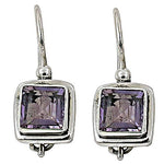 Load image into Gallery viewer, 925 Silver Amethyst Square Earrings for Women | Gift
