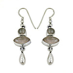 Load image into Gallery viewer, 925 Silver Rose Quartz Drop Earrings for Women | Gemstone Jewelry
