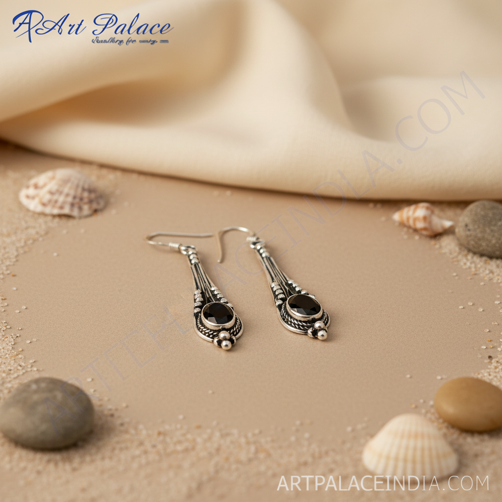 925 Silver Black Onyx Dangle Earrings for Women | Gift