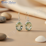 Load image into Gallery viewer, 925 Silver Green Amethyst Drop Earrings for Women | Gift
