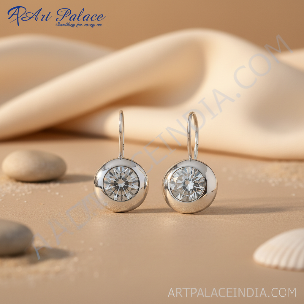 925纯银镶嵌立方氧化锆女士吊坠耳环