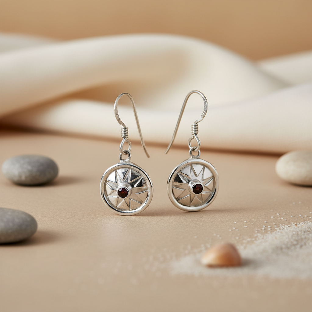 925 Silver Garnet Earrings for Women | Dangle Earrings