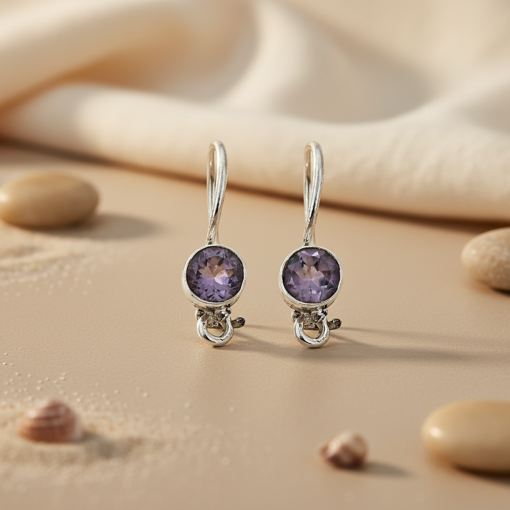 925 Silver Amethyst Earrings for Women | Gemstone Jewelry
