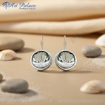 将图像加载到图库查看器中， 银色透明水晶耳环 | 女士优雅珠宝
