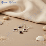 Load image into Gallery viewer, 925 Silver Garnet Drop Earrings for Women | Gemstone Jewelry
