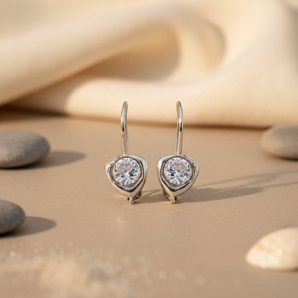 925 Silver Cubic Zirconia Drop Earrings for Women | Gift