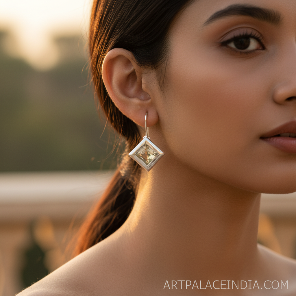 925 Silver Lemon Quartz Earrings for Women | Dangle Earrings