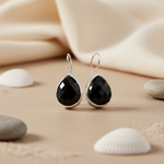 Load image into Gallery viewer, 925 Silver Black Onyx Teardrop Earrings for Women
