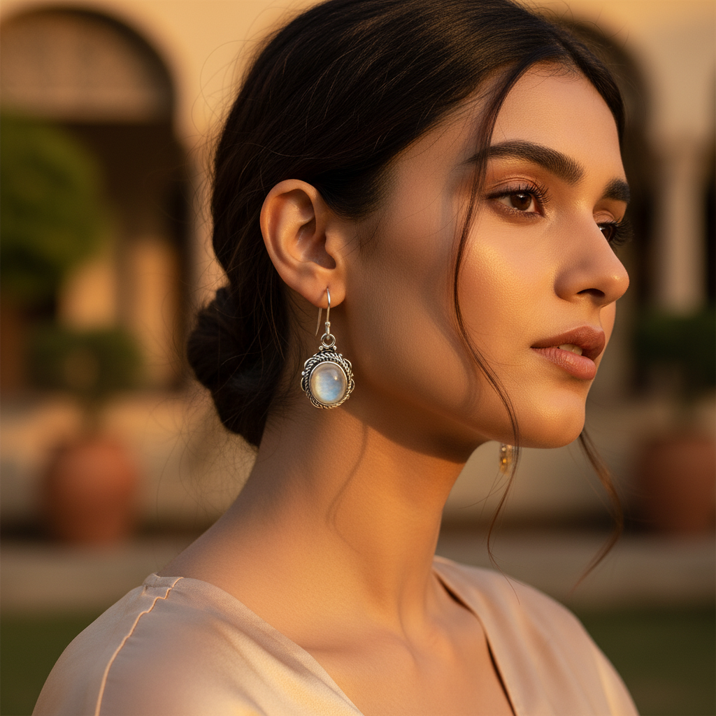 925 Sterling Silver Moonstone Drop Earrings for Women | Gift