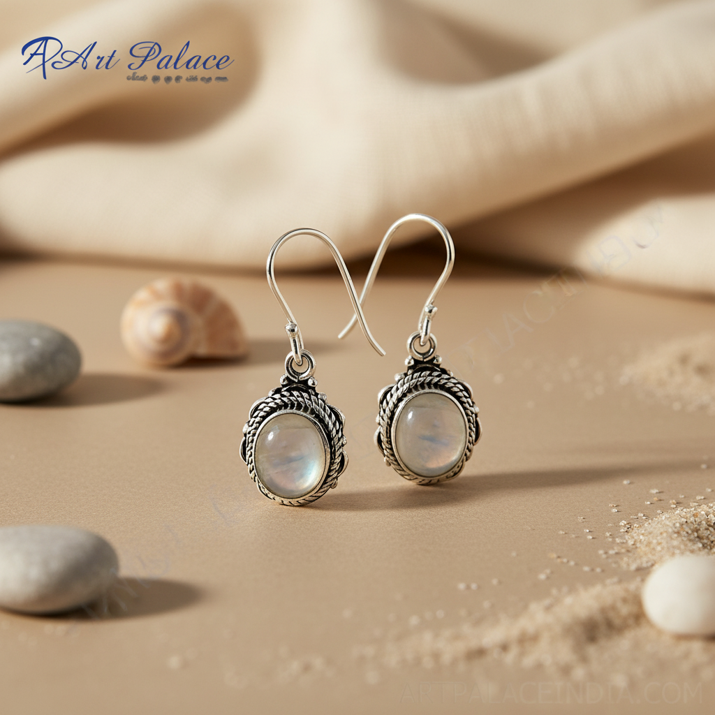 925 Sterling Silver Moonstone Drop Earrings for Women | Gift