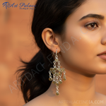 将图像加载到图库查看器中， 925纯银吊灯耳环，镶嵌绿色宝石 | 女士款
