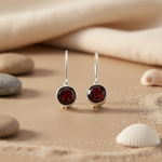 将图像加载到图库查看器中， 925 Silver Garnet Drop Earrings for Women | Gemstone Jewelry
