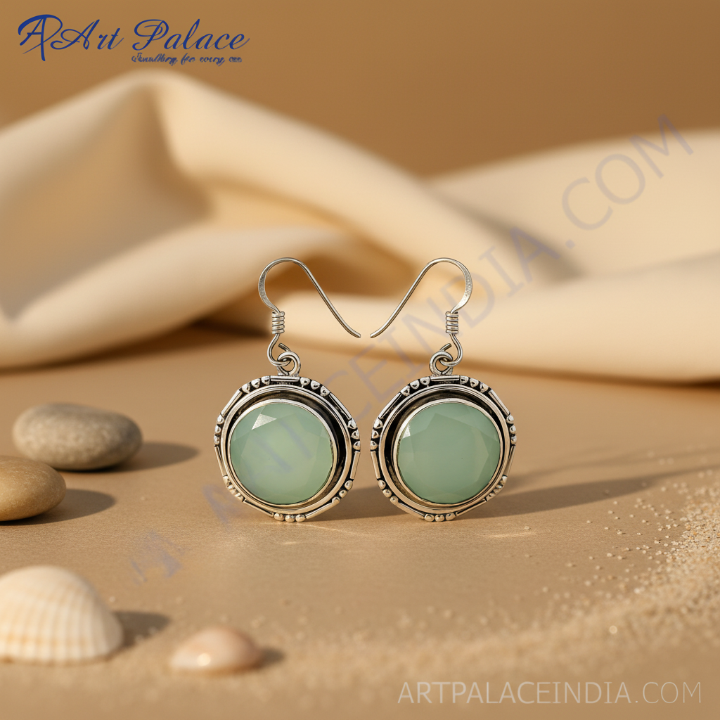 925银玉髓水滴耳环，女士款 | 日常佩戴