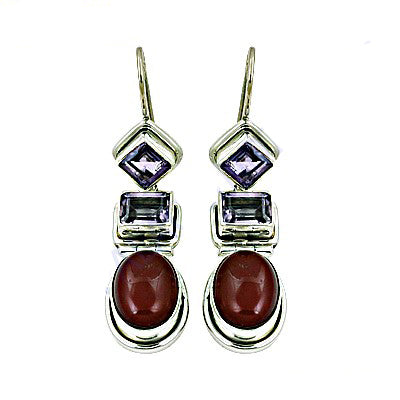 925 Silver Gemstone Drop Earrings for Women | Statement Jewelry