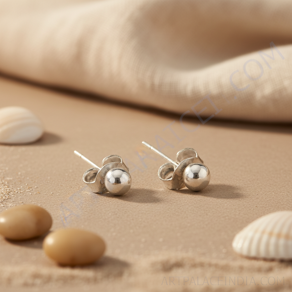 925 Silver Ball Stud Earrings for Women | Daily Wear Jewelry
