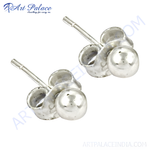 Load image into Gallery viewer, 925 sterling silver ball stud earrings with a shiny finish, perfect for women&#39;s daily wear.
