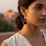 Load image into Gallery viewer, 925 Silver Onyx Drop Earrings for Women | Daily Wear Jewelry
