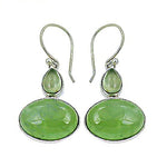 Load image into Gallery viewer, 925 Silver Green Gemstone Earrings for Women | Dangle Earrings
