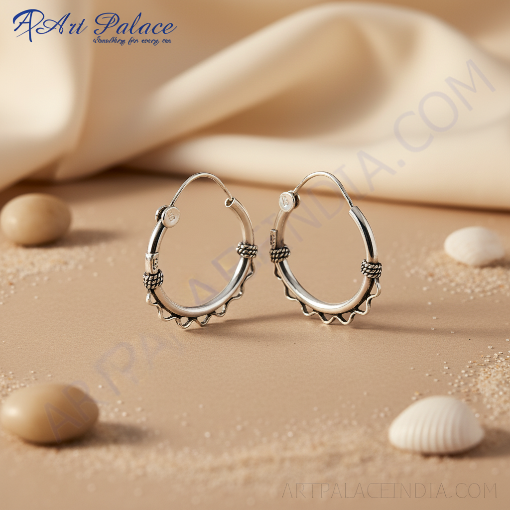925 Sterling Silver Hoop Earrings for Women | Daily Wear