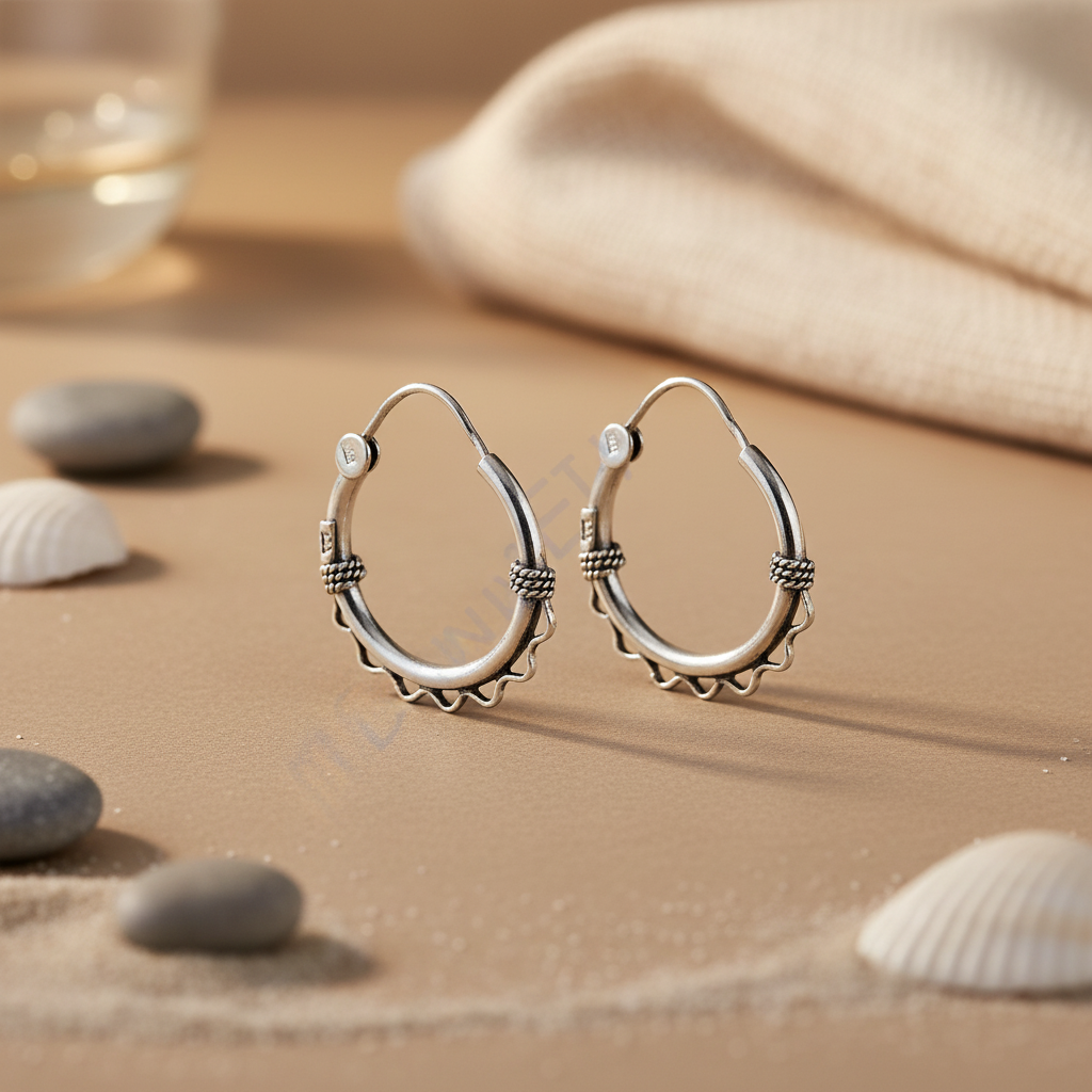 925 Sterling Silver Hoop Earrings for Women | Daily Wear