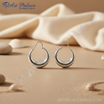 将图像加载到图库查看器中， 女士银色新月形耳环 | 日常佩戴饰品
