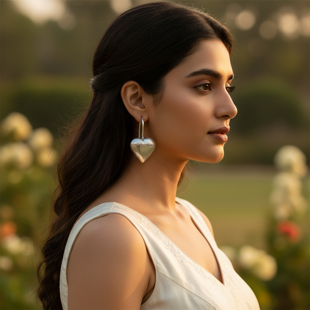 925 Silver Heart Drop Earrings for Women | Dangle Jewelry