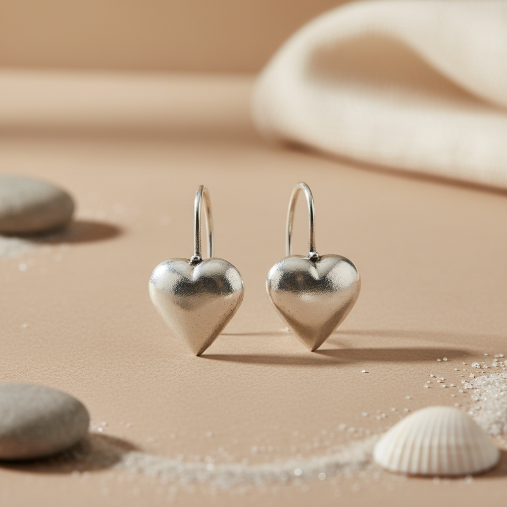 925 Silver Heart Drop Earrings for Women | Dangle Jewelry