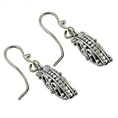 Silver Filigree Drop Earrings | Sterling Silver Dangle Earrings