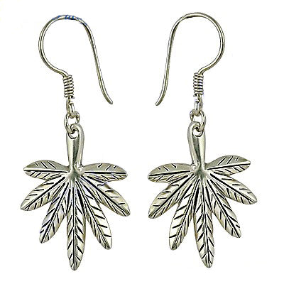 925 Silver Cannabis Leaf Earrings for Women | Dangle Jewelry