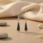 Load image into Gallery viewer, 925 Silver Blue Stone Earrings | Women's Dangle Earrings
