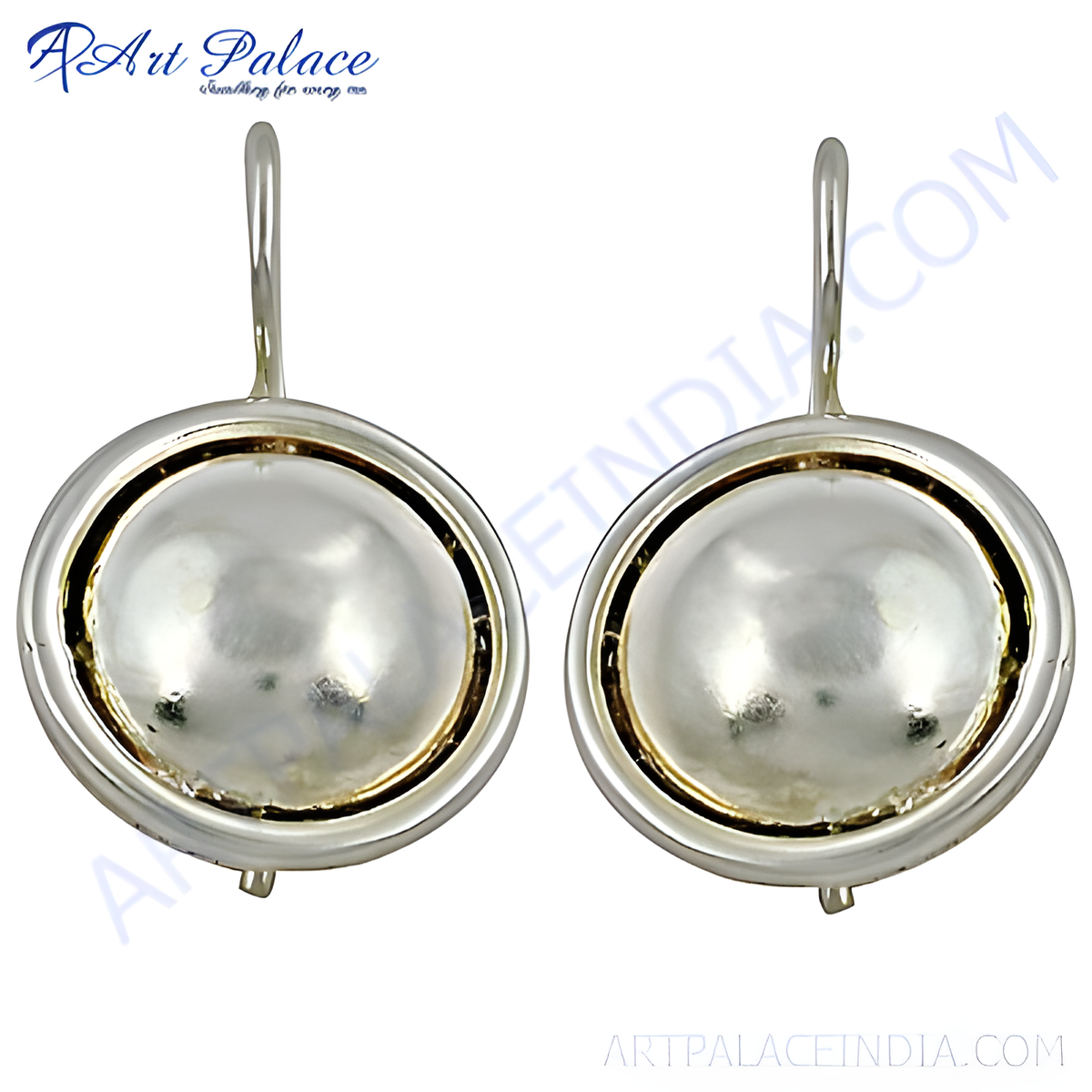 925 sterling silver round drop earrings with a polished finish for women
